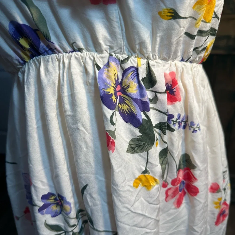 Old Navy Red and Blue Ruffled Waist maternity Sundress - Picture 5 of 10